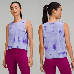Lululemon Train to Be Tank Top Rain Stripe Marble Dye Charged Indigo Womens 6